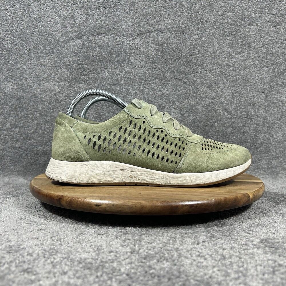 Dansko Charlie Women's Sz EU 41 US 10 Green Perforated Leather Suede Shoes Used